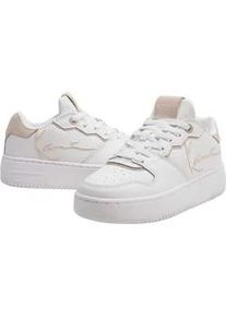Sneaker Karl Kani "Karl Kani Herren KKFWW000283 89 UP Logo", Herren, Gr. 36.5, wei&szlig;, beige, Leder, Schuhe Sneaker