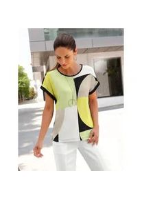 T-Shirt Inspirationen "Druck-Shirt", Damen, Gr. 52, pistazie, schwarz, bedruckt, 95% Viskose, 5% Elasthan, bedruckt, gemustert, mehrfarbig, Rundhals, Shirts T-Shirt