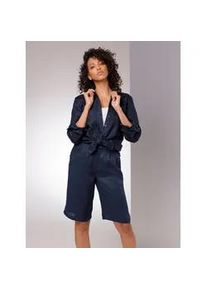 Hemdbluse CREATION L PREMIUM, Damen, Gr. 38, marine, 100% Leinen, unifarben, Blusen Hemdbluse