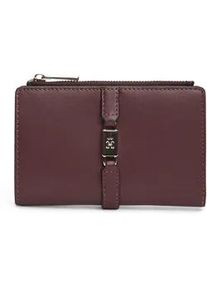 Geldb&ouml;rse Tommy Hilfiger "TH GLAM BIFOLD WALLET", Damen, dunkelrot, Lederimitat, Basic, Kleinlederwaren, Damen Geldbeutel, Portemonnaie mit Zierriegel