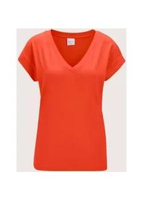 Madeleine Mode Kurzarmshirt MADELEINE "Shirt Zeitloses Blusenshirt mit V-Ausschnitt", Damen, Gr. 38, wei&szlig; (wollwei&szlig;), Obermaterial: 95% Viskose CV. 5% Elasthan EL., Modern, normal, Shirts