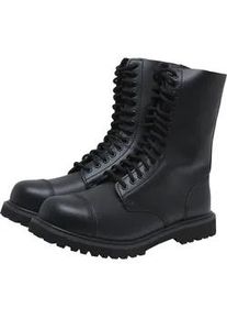 Stiefel BRANDIT "Brandit Vegantom 14 Eyelet Boots", Damen, Gr. 46, schwarz, Leder, unifarben, Schuhe Stiefel