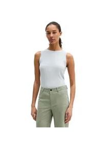 Marc O'Polo T-Shirt MARC O'POLO "aus Rippjersey", Damen, Gr. XXL, airy blau, Obermaterial: 64% Lyocell, 31% Baumwolle, 5% Elasthan, unifarben, slim fit, Rundhals, Shirts T-Shirt