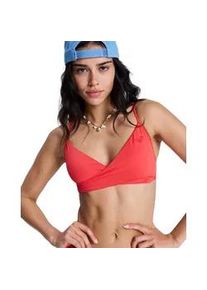 Bandeau-Bikini-Top Roxy "Solid Essentials", Damen, Gr. L, Cup B, hibiscus, Obermaterial: 85% Microfaser, 15% Elasthan;, Bikini-Oberteile