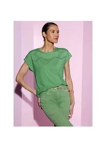 CR&Eacute;ATION L Rundhalsshirt CREATION L "Shirt", Damen, Gr. 46, apfel, 95% Viskose, 5% Elasthan, unifarben, Rundhals, Shirts Rundhalsshirt