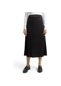 Satinrock Tom Tailor "High waist maxi", Damen, Gr. 46, deep schwarz, Satin, Obermaterial: 62% Viskose, 38% Polyester, unifarben, regular fit kniebedeckend, R&ouml;cke, mit verdecktem Rei&szlig;verschluss
