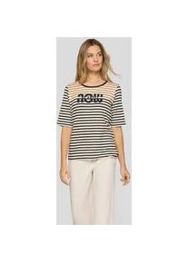 Print-Shirt Rabe "T-Shirt", Damen, Gr. 52, wei&szlig;, 48%Baumwolle 48%Modal 4%Elasthan, geringelt, tailliert, Shirts