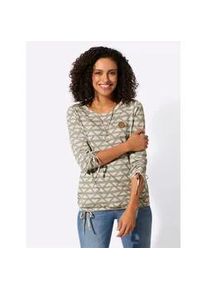 3/4-Arm-Shirt Casual Looks "Shirt", Damen, Gr. 52, schlamm, ecru, bedruckt, 50% Baumwolle, 50% Modal, gemustert, mehrfarbig, Rundhals, Shirts 3/4-Arm-Shirt