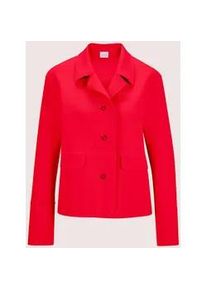 Madeleine Mode Jackenblazer MADELEINE "Kurzblazer Moderner Damenblazer mit Hemdkragen", Damen, Gr. 42, rot, Obermaterial: 74% Baumwolle CO. 21% Polyester PES. 5% Elasthan EL., Modern, gerade, Blazer, Offene Schnittkanten