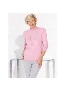 Stehkragenpullover "Stehkragen-Pullover", Damen, Gr. 40, ros&eacute;, 50% Viskose, 28% Polyester, 22% Polyamid, unifarben, Pullover Stehkragenpullover