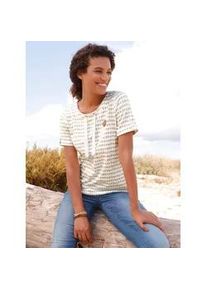 Print-Shirt Casual Looks "Print-Shirt", Damen, Gr. 36, beige, ecru, bedruckt, 95% Baumwolle, 5% Elasthan, gemustert, mehrfarbig, Rundhals, Shirts