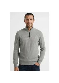 Troyer Lerros, Herren, Gr. XL, pearl grau, Strick, Obermaterial: 100% Baumwolle, unifarben, normal h&uuml;ftbedeckend, Rundhals, B&uuml;ndchen, Pullover Troyer, mit Logo-Stickerei