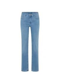 Stretch-Jeans MAC "Angela", Damen, Gr. 40, L&auml;nge 32, summer light blau basic, Denim/Jeans, Obermaterial: 98% Baumwolle, 2% Elasthan, figurbetont lang, Jeans, schmal geschnitten