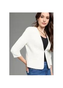 Kurzblazer Laura Scott, Damen, Gr. 34, sanftes wei&szlig;, Milano Rib, Obermaterial: 76% Polyester, 20% Viskose, 4% Elasthan. Futter: 100% Polyester, unifarben, figurbetont, Blazer Kurzblazer, mit Hakenverschluss