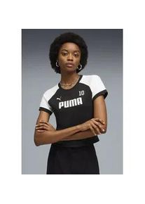 T-Shirt Puma "SPORT RINGERTEE", Damen, Gr. XL, Puma schwarz, Jersey, Obermaterial: 100% Baumwolle, unifarben, slim fit normal, Rundhals, Shirts T-Shirt, Slim Fit Passform, Kurzarm, Rundhalsausschnitt