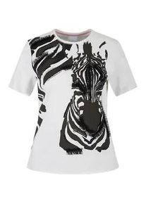 T-Shirt Sportalm KITZB&Uuml;HEL, Damen, Gr. 36, egret (03), Single Jersey, Obermaterial: 100% Baumwolle, bedruckt, gemustert, mehrfarbig, regular fit h&uuml;ftlang, Rundhals, eingesetzt abgesteppte Kante, Shirts T-Shirt, Regular fit mit Rundhalsausschnitt