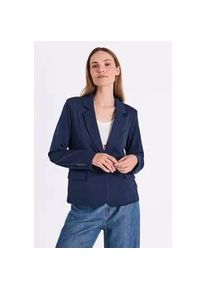 Jackenblazer Freequent "FQNANNI-JACKET", Damen, Gr. M, navy blazer, Web, Obermaterial: 73% Polyester, 24% Viskose, 3% Elasthan, unifarben, tailliert h&uuml;ftbedeckend, tiefer V-Ausschnitt, Blazer, mit Viskose