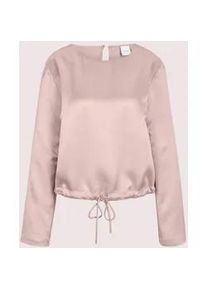 Madeleine Mode Langarmbluse MADELEINE "Blusenshirt Schlupfbluse mit Tunnelzug und Bindeband", Damen, Gr. 36, beige (cappuccino), Obermaterial: 72% Viskose CV. 28% Seide silk., Modern, Blusen, Bluse mit Tunnelzug und Bindeband