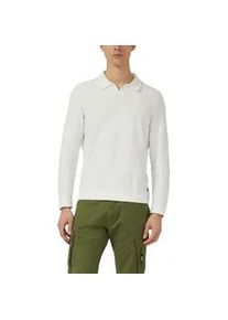 Strickpullover s.Oliver, Herren, Gr. 3XL, ecru, Strick, Obermaterial: 100% Baumwolle, unifarben, normal h&uuml;ftbedeckend, Rundhals, B&uuml;ndchen, Pullover Strickpullover, mit Polokragen