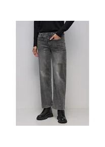 Comfort-fit-Jeans Street One, Damen, Gr. 26, L&auml;nge 30, mid grau washed, Jeans, 63% Baumwolle, 25% Polyester, 10% Viskose, 2% Elasthan, unifarben, lang, Jeans, Middle Waist