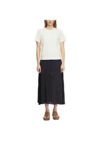 Faltenrock comma, Damen, Gr. 42, navy, Web, Obermaterial: 100% Polyester, unifarben, normal 7/8-L&auml;nge, R&ouml;cke, mit Bindeband