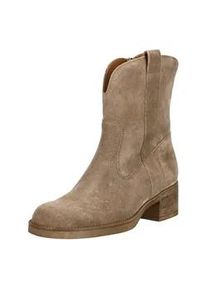 Bikerboots Gabor "Gabor Stiefelette Veloursleder", Damen, Gr. 41, braun (mittelbraun), Veloursleder, Schuhe Bikerboots