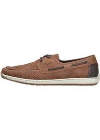 Bootsschuh Rieker, Herren, Gr. 45, braun, Nubuklederimitat, Schuhe Bootsschuh, Mokassin, Halbschuh, Fr&uuml;hlingsschuh mit Perforation