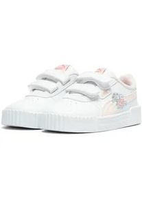 Sneaker Puma "CARINA 3.0 FLORAL V INF", Damen, Gr. 25, Puma wei&szlig;, jasmine flower, seafoam, Synthetik, unifarben, Schuhe Sneaker, mit Klettverschluss, mit Gummilaufsohle, Obermaterial aus Synthetik