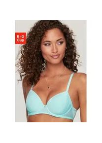 Schalen-BH Lascana "Tiziana", Damen, Gr. 75, Cup G, t&uuml;rkis, Microtouch, Obermaterial: 71% Polyamid, 16% Polyester, 13% Elasthan, BHs Schalen-BH, mit dekorativer Spitze, Dessous