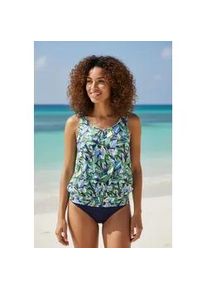 Tankini-Top s.Oliver "Avin", Damen, Gr. 38, N-Gr, gr&uuml;n, blau bedruckt, Obermaterial: 85% Polyamid, 15% Elasthan. Futter: 92% Polyester, 8% Elasthan, bedruckt, Bikini-Oberteile