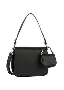 Umh&auml;ngetasche Gabor "Devika", Damen, Gr. B/H/T: 24,5cm x 19cm x 8,5cm, schwarz, Polyurethan, clean, gepflegt, unifarben, Taschen Umh&auml;ngetasche, runde Formen sowie dekorative Seitenakzente mit Mini-Taschenanh&auml;nger