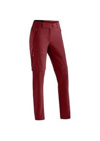 Outdoorhose Maier Sports "Nata Zip Loop", Damen, Gr. 38, Normalgr&ouml;&szlig;en, weinrot, 100% Polyester, Hosen Outdoorhose, Damen Wanderhose, Zip-Off Funktionshose, 3 Taschen, Regular Fit