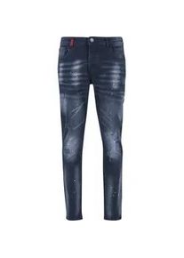 Bequeme Jeans 2Y Premium "2Y Premium CARLOS DESTROYED SLIM FIT JEANS", Herren, Gr. 38, Normalgr&ouml;&szlig;en, midblau, 98% Baumwolle, 2% Elasthan, unifarben, Jeans