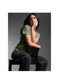 T-Shirt TRIGEMA "TRIGEMA Damen T Shirt aus Biobaumwolle", Damen, Gr. S, salbei, 100% Baumwolle (Bio-Baumwolle kbA), Basic, Shirts T-Shirt