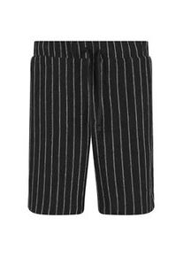 Shorts Urban Classics "Urban Classics Striped Crinkle Resort Shorts", Herren, Gr. M, US-Gr&ouml;&szlig;en, schwarz, sanftes wei&szlig;, 92% Polyester, 6% Viskose, 2% Elasthan, gestreift, normal, Hosen Shorts