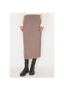 Maxirock Cecil, Damen, Gr. XXL (46), chocolate mousse melange, Stoff, 33% Polyester, 31% Polyacryl, 24% Baumwolle, 12% Nylon, unifarben, normal wadenlang, R&ouml;cke Maxirock, mit Schlitz