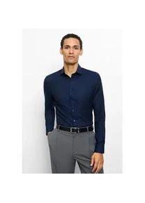 Businesshemd OLYMP "OLYMP No. Six, super slim, Royal Kent", Herren, Gr. 43, Normaler Arm, marine, 97% Baumwolle, 3% Elastolefin, Hemden