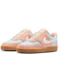 Sneaker Nike SPORTSWEAR "W Nike COURT VISION LO", Damen, Gr. 39, arctic orange, pale ivory, glacier blau, Leder, Synthetik, Schuhe Sneaker