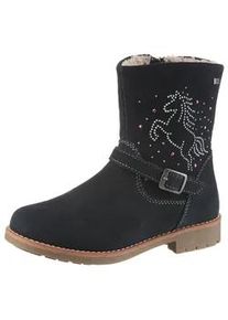 Winterstiefel Lurchi, Damen, Gr. 31, dunkelblau, Veloursleder, Schuhe Winterstiefel, Rei&szlig;verschlussstiefel, Boots mit funkelnden Nieten und Strasssteinen