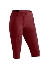 Outdoorhose Maier Sports "Lulaka Capri Loop", Damen, Gr. 40, Normalgr&ouml;&szlig;en, weinrot, 100% Polyester, Hosen Outdoorhose, Damen Wanderhose, elastische Funktionshose mit 3 Taschen, Regular Fit