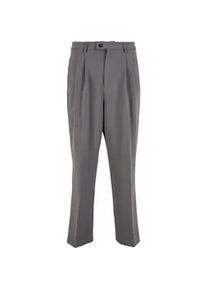 Stoffhose Urban Classics "Urban Classics Double Pleated Dressed Pants", Herren, Gr. 34, Normalgr&ouml;&szlig;en, cloudgrau, 94% Polyester, 6% Elasthan, unifarben, relaxed fit, Hosen Stoffhose