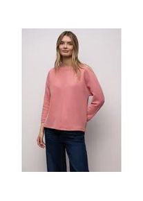 3/4-Arm-Shirt Street One, Damen, Gr. 42, striking coral, Stoff, 52% Polyester, 32% Baumwolle, 13% Viskose, 3% Elasthan, unifarben, normal normal, U-Boot-Ausschnitt, abgesteppt, Shirts 3/4-Arm-Shirt, mit 3/4 &Auml;rmeln