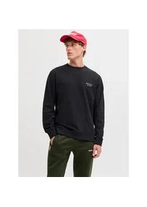 Jack & Jones Sweatshirt JACK & JONES "JJEARCHIVE GRAPHIC SWEAT CREW NECK NOOS", Herren, Gr. S, schwarz, angeraute Sweatware, Obermaterial: 80% Baumwolle, 20% Polyester, bedruckt, normal, Rundhals, Rippb&uuml;ndchen, Sweatshirts Sweatshirt, Baumwollmischung, relaxed fit