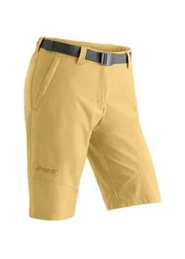 Funktionsshorts Maier Sports "Lawa", Damen, Gr. 42, Normalgr&ouml;&szlig;en, pastellgelb, 90% Polyamid, 10% Elasthan, Hosen, Damen Shorts, kurze Wanderhose, Outdoorhose mit 2 Taschen, Regular Fit