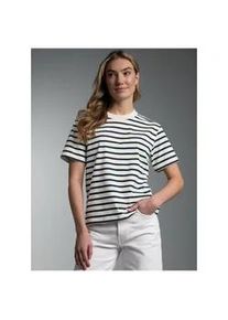 T-Shirt TRIGEMA "TRIGEMA Cropped T Shirt mit "Sail" Ringelmuster", Damen, Gr. S, natur, 100% Baumwolle, Basic, Shirts T-Shirt