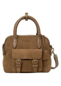 Marc O'Polo Umh&auml;ngetasche "Gil", Damen, Gr. B/H/T: 18cm x 24cm x 12cm, hellbraun, Veloursleder, MARC O'POLO ACCESSORIES, Taschen Umh&auml;ngetasche, Damen Henkeltasche, Schultertasche mit Vortasche