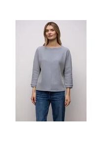 3/4-Arm-Shirt Street One, Damen, Gr. 46, frosted blau, Stoff, 52% Polyester, 32% Baumwolle, 13% Viskose, 3% Elasthan, unifarben, normal normal, U-Boot-Ausschnitt, abgesteppt, Shirts 3/4-Arm-Shirt, mit 3/4 &Auml;rmeln