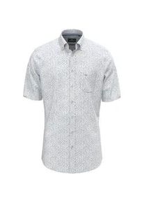 Kurzarmhemd Fynch-Hatton, Herren, Gr. M, N-Gr, new breeze, Web, Obermaterial: 100% Baumwolle, bedruckt, regular fit normal, ohne Ausschnitt, gerader Abschluss, Hemden, mit Logo Stickerei