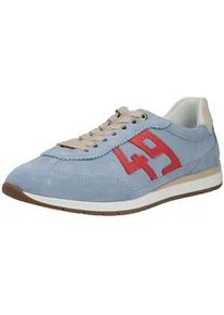Plateausneaker Ara "Ara Sneaker Veloursleder", Damen, Gr. 39, blau, rot, Veloursleder, Schuhe Plateausneaker