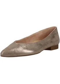 Ballerina Paul Green "Paul Green Ballerinas Leder", Damen, Gr. 37,5, champagne, Leder, Schuhe Ballerina
